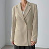 [EWQ] Korean Chic Minimalist Temperament Lapel One Button Waist Slim Double Pocket Long Sleeve Suit Coat Female 16E3968
