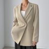 [EWQ] Korean Chic Minimalist Temperament Lapel One Button Waist Slim Double Pocket Long Sleeve Suit Coat Female 16E3968
