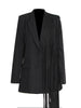 [EWQ] Korean Black Jacket Patchwork Tassels Suits Women Notched Collar Long Sleeve Office Lady Blazer 2023 Autumn New