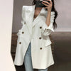 [EWQ] Notched Collar Long Sleeve Casual Blazer Korean Trend Double Breasted Loose Ladies White Coats 2022 Autumn Tide QK785