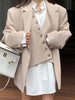 [EWQ] Notched Neck Side Buttoned Vest Stitching Fake Two-piece Long-sleeved Blazer Women 2023 Autumn Ladies Coats Suits