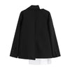 [EWQ] Summer Korea Chic Casual Overcoats Black And White Irregular Contrast Color Loose Suit Women Blazer 2022 16W1063