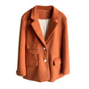 [EWQ] Temperament Simple Solid Color Woolen Blazers Women Spring 2022 Retro Style Notched Loose Single Breasted Suit Coat 6R1622