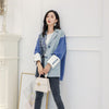 [EWQ] Trend Coat Feminino Irregular Stitching Blazer Women Spring Autumn Suit Jackets Blue Plaid Spliced Big Size 16W1617