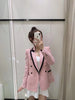 [EWQ] Trend Coat Feminino Loose Blazer Retro Double-breasted Queen Autumn Clothing Loose Casual Pink Top
