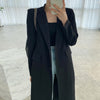 [EWQ] Women Autumn 2022 Notched Loose Single Breasted Slim Long Office Blazer Clothing Long Sleeve Suit Jacket No Belt 5E293