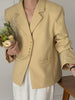 [EWQ] Women Chic Metal Single Breasted Loose Long Sleeve Suit Short Jacket 2023 Autumn Trend Ladies Office Blazer Y2936