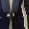 EXCELLENT QUALITY 2023 Stylish Classic Designer Blazer for Women Satin Shawl Collar Velvet Blazer Jacket