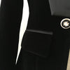 EXCELLENT QUALITY 2023 Stylish Classic Designer Blazer for Women Satin Shawl Collar Velvet Blazer Jacket