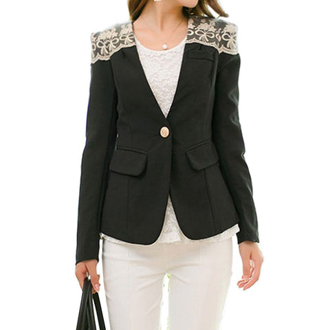 Floral Lace Embroidered Blazer For Women Spring Summer 2022 Fashion Long Sleeves Slim-Fit Suit Jacket Office Lady Jacket