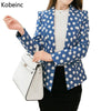 Polka Dots Print Single Button Blazer For Women Spring Summer Fashion Long Sleeves Slim-Fit Suit Jacket Blazer Feminino
