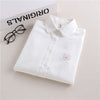 Women's Blouse and Shirts Cotton Boyfriend Style Casual Embroidery Long Sleeve Shirt Women's Tops 2022 New Blouses Feminine