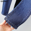 EZSSKJ  slim pencil Jeans Woman High Waist  trousers Denim Trousers Washed Denim harem Pants loose long Pants