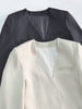 Early Autumn Design Silhouette Texture V-neck No Button Simple Classic Casual Jacket