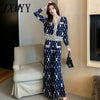 Early Autumn Small Fragrance Suit Trousers Knit Age-Reducing Western Women's Wide-Leg Pants Cardigan Two-Piece Suit