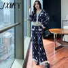 Early Autumn Small Fragrance Suit Trousers Knit Age-Reducing Western Women's Wide-Leg Pants Cardigan Two-Piece Suit