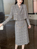 Early autumn small suit jacket top + hip skirt suit 2023 elegant women's all-match beauty camping y2k Clothes bra