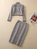 Early autumn small suit jacket top + hip skirt suit 2023 elegant women's all-match beauty camping y2k Clothes bra