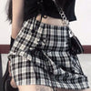 Egirl Lace Up Y2K Mini Plaid Skirt Harajuku Preppy High Waist A Line Skirts Womens Streetwear Vintage Chic JK Short Faldas