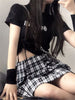 Egirl Lace Up Y2K Mini Plaid Skirt Harajuku Preppy High Waist A Line Skirts Womens Streetwear Vintage Chic JK Short Faldas