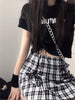 Egirl Lace Up Y2K Mini Plaid Skirt Harajuku Preppy High Waist A Line Skirts Womens Streetwear Vintage Chic JK Short Faldas