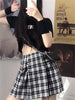 Egirl Lace Up Y2K Mini Plaid Skirt Harajuku Preppy High Waist A Line Skirts Womens Streetwear Vintage Chic JK Short Faldas