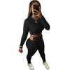 Elastic Hight Ribbed Fitness Tracksuits Woment Two Piece Set Long Sleeve Bandage Crop Top and Side Hollow Pencil Pant Sweatsuit