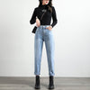 Elastic Waist Jeans Woman Dark Blue Loose Denim Pants for Woman Chic Casual Jean Female Boyfriend Style 2022 New