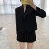 Elegant 2023 Spring Women's Skirts Elegant Single Button Blazer and High Waist Mini Pleated Skirt Ladies Blazer Suit