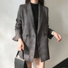 Elegant Autumn Winter Plaid Women Blazer Coat Causal Long Sleeve Tweed Coat Short Office Ladies Pocket Women Suit Blazer 2023