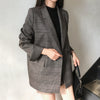 Elegant Autumn Winter Plaid Women Blazer Coat Causal Long Sleeve Tweed Coat Short Office Ladies Pocket Women Suit Blazer 2023