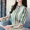 Elegant Autumn Womens Tops and Blouses 2022 Long Sleeve Chiffon Blouse Casual Women Shirts Ladies Striped Office Blusa Mujer