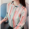 Elegant Autumn Womens Tops and Blouses 2022 Long Sleeve Chiffon Blouse Casual Women Shirts Ladies Striped Office Blusa Mujer