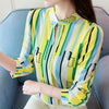 Elegant Autumn Womens Tops and Blouses 2022 Long Sleeve Chiffon Blouse Casual Women Shirts Ladies Striped Office Blusa Mujer