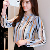 Elegant Autumn Womens Tops and Blouses 2022 Long Sleeve Chiffon Blouse Casual Women Shirts Ladies Striped Office Blusa Mujer