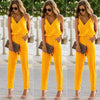 Elegant Black Halter Jumpsuit Surplice Casual Women Self Tie V Neck Jumpsuits 2022 Fashion Hot Sexy Backless Jumpsuit Ltk13
