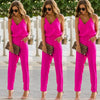 Elegant Black Halter Jumpsuit Surplice Casual Women Self Tie V Neck Jumpsuits 2022 Fashion Hot Sexy Backless Jumpsuit Ltk13
