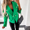 Elegant Blazer  Chic Autumn Office Lady Lapel Formal Suit Jacket  Regular Length Suit Coat