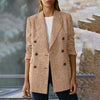 Elegant Blazer Outwear Office Lady Blazer Long Sleeve Comfy Loose-fitting Fake Pockets Suits Coat