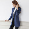 Elegant Blue Blazer Casual Mujer Long Sleeve Formal Plaid Tunic Blazers Office Jackets Longblazer Damen Ladies Blazers P6C1194