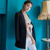 Elegant Blue Blazer Casual Mujer Long Sleeve Formal Plaid Tunic Blazers Office Jackets Longblazer Damen Ladies Blazers P6C1194