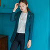Elegant Blue Blazer Casual Mujer Long Sleeve Formal Plaid Tunic Blazers Office Jackets Longblazer Damen Ladies Blazers P6C1194