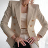 Elegant Business Office female blazer Luxurious evening party abrigo mujer Women Solid Button Suit Jacket Coat Outwear woman