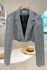 Elegant Business Suit Women's Jacket Autumn 2023 Retro Plaid Chic Suit Collar Long Sleeve Short Suit Blazer Coat Top Ladies