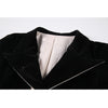 Elegant Color Contrast Velvet Notched Collar Long Sleeve Suit Jacket Female Autumn 2023 Casual Net Yarn Patchwork Women Blazers