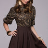 Elegant Dress 2022 Spring and Autumn Women O-neck 3/4 Sleeve Knee-length Dress Women Dress with Ruffles Office Dress Vestidos