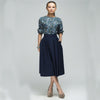 Elegant Dress 2022 Spring and Autumn Women O-neck 3/4 Sleeve Knee-length Dress Women Dress with Ruffles Office Dress Vestidos