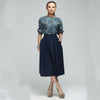 Elegant Dress 2022 Spring and Autumn Women O-neck 3/4 Sleeve Knee-length Dress Women Dress with Ruffles Office Dress Vestidos