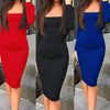 Elegant Dress Women Long Sleeve Bodycon Dress Ladies Autumn Casual Dress Party Dress Xmas Warm Cotton Winter Dress