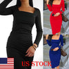 Elegant Dress Women Long Sleeve Bodycon Dress Ladies Autumn Casual Dress Party Dress Xmas Warm Cotton Winter Dress
